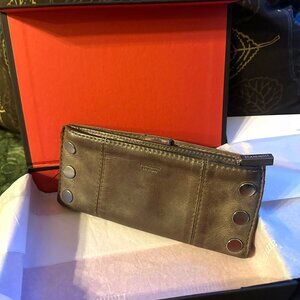 Hammitt Brand 110 North Wallet, Classy Leather with Silver Detail
